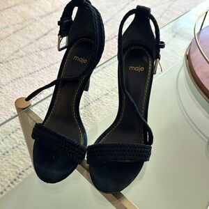 Maje blk suede heels